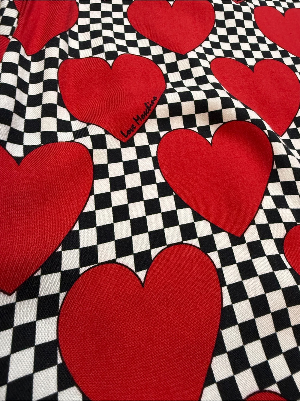 Love Moschino Heart Checkerboard Shift Dress | NWT | Pop Art Graphic | Size 6 - Picture 9 of 16